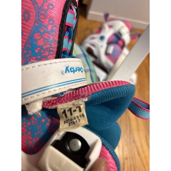 Roller Derby Girls Roller Blades Size 11-1 Adjustable Inline Skates Pink & White - Picture 6 of 6